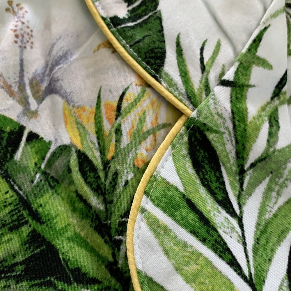 Cottonreal Leaf & Lemon Print Short Sleeve Pajama Set size S - Picture 5 of 12